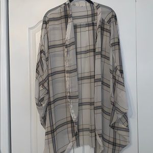 Plaid thin cardigan
